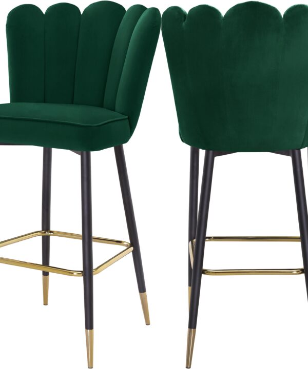 Lily Green Velvet Stool