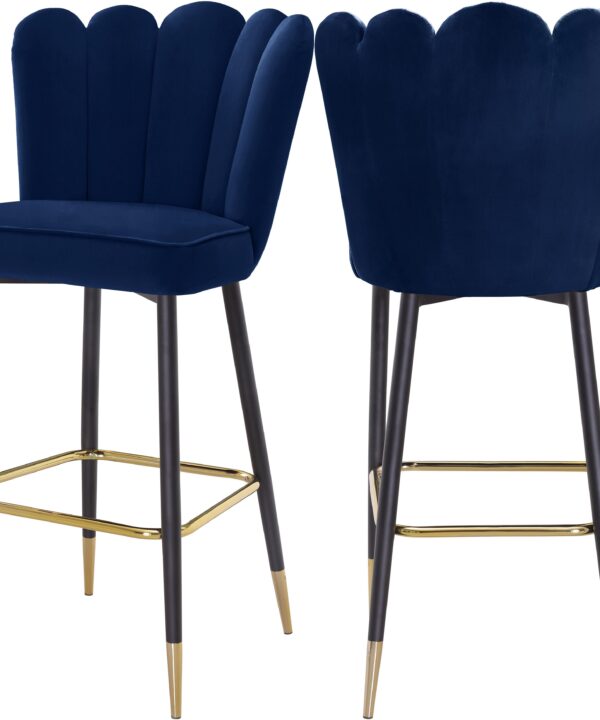 Lily Navy Velvet Stool