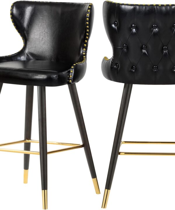 Hendrix Black Faux Leather Counter/Bar Stool