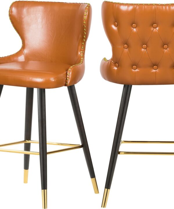 Hendrix Cognac Faux Leather Counter/Bar Stool