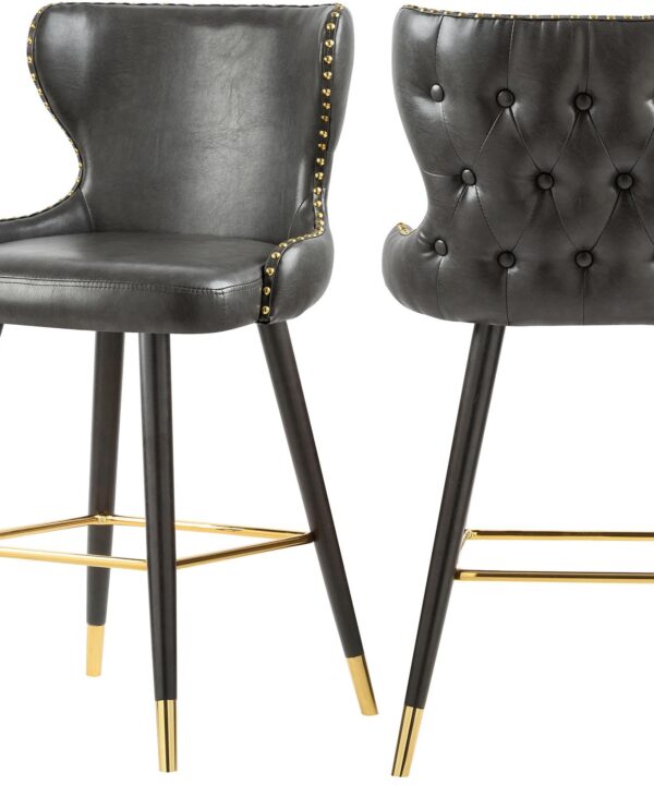 Hendrix Grey Faux Leather Counter/Bar Stool