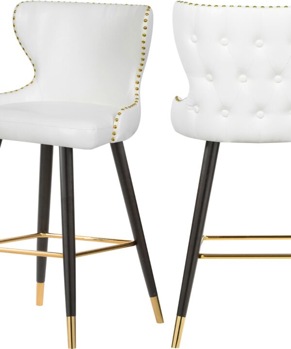 Hendrix White Faux Leather Counter/Bar Stool
