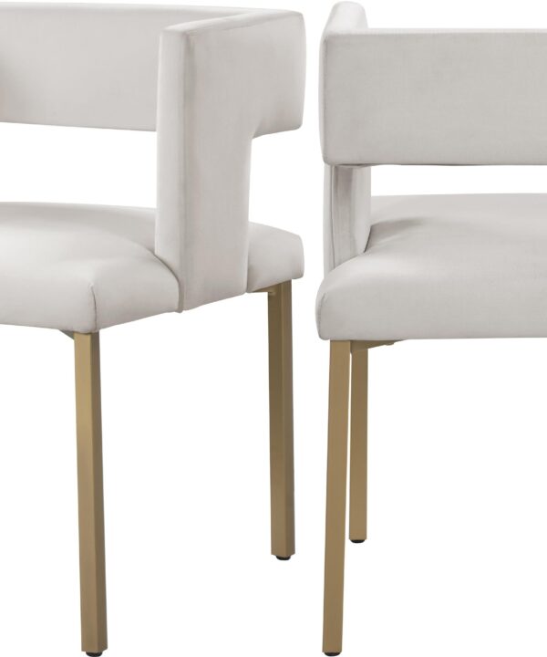 Caleb Cream Velvet Dining Chair - Luxe Home Furnishings (Jersey City, NJ)