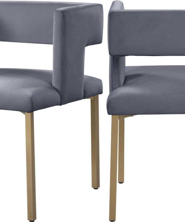 Caleb Grey Velvet Dining Chair - Luxe Home Furnishings (Jersey City, NJ)