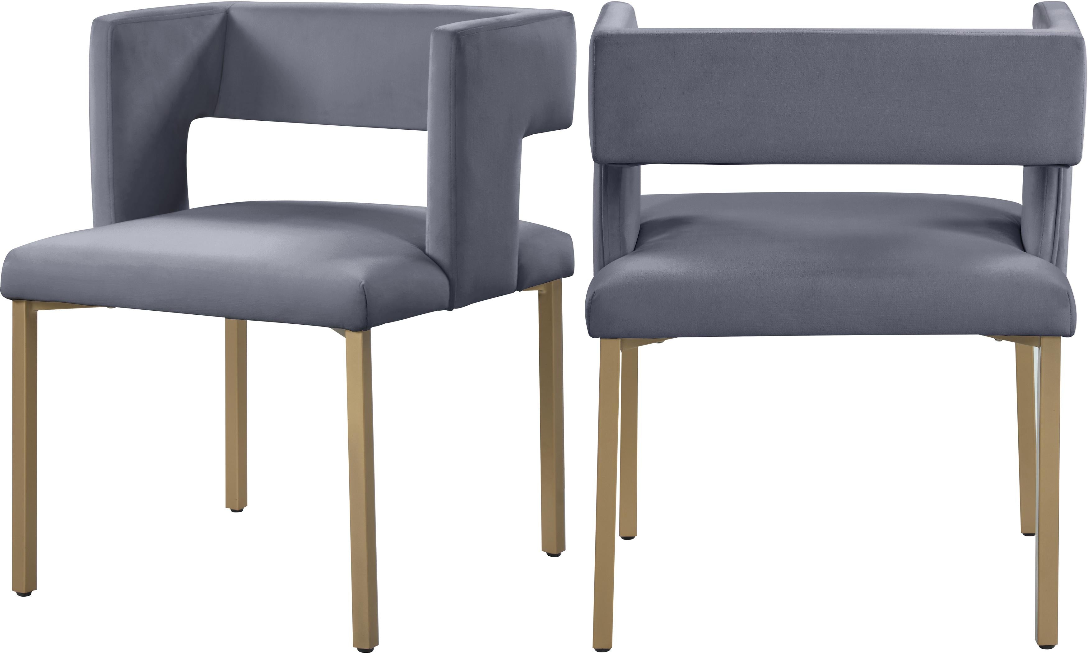 Caleb Grey Velvet Dining Chair - Luxe Home Furnishings (Jersey City, NJ)