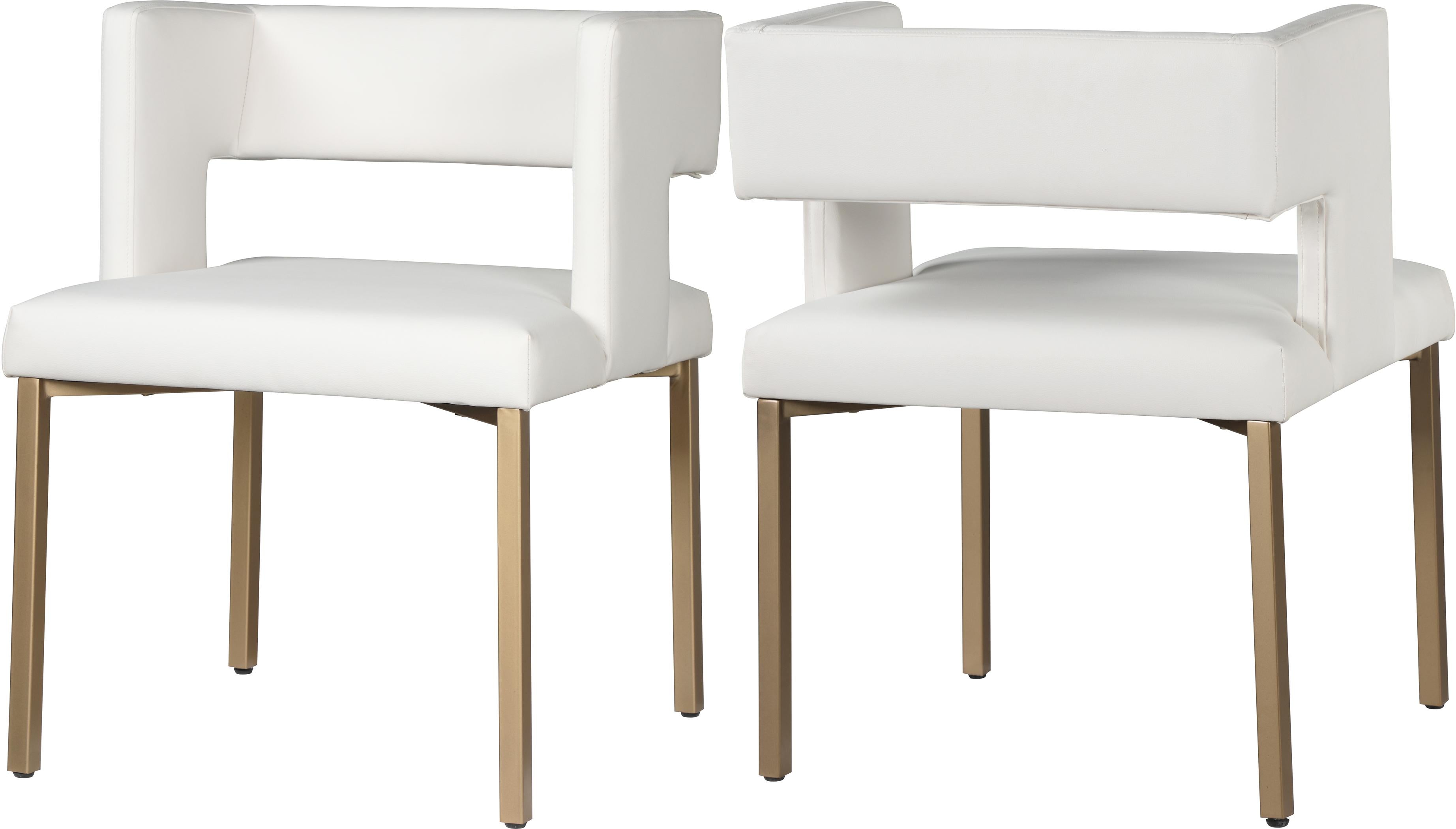 Caleb White Faux Leather Dining Chair - Luxe Home Furnishings (Jersey City, NJ)