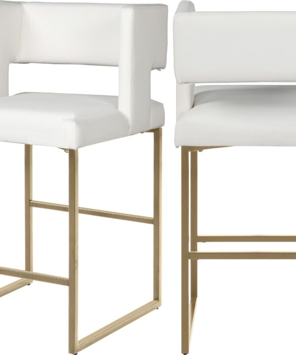 Caleb White Faux Leather Counter Stool - Luxe Home Furnishings (Jersey City, NJ)