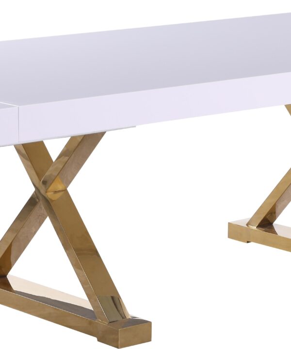 Excel White Lacquer Extendable Dining Table (3 Boxes)
