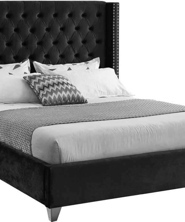Aiden Black Velvet King Bed - Luxe Home Furnishings (Jersey City, NJ)
