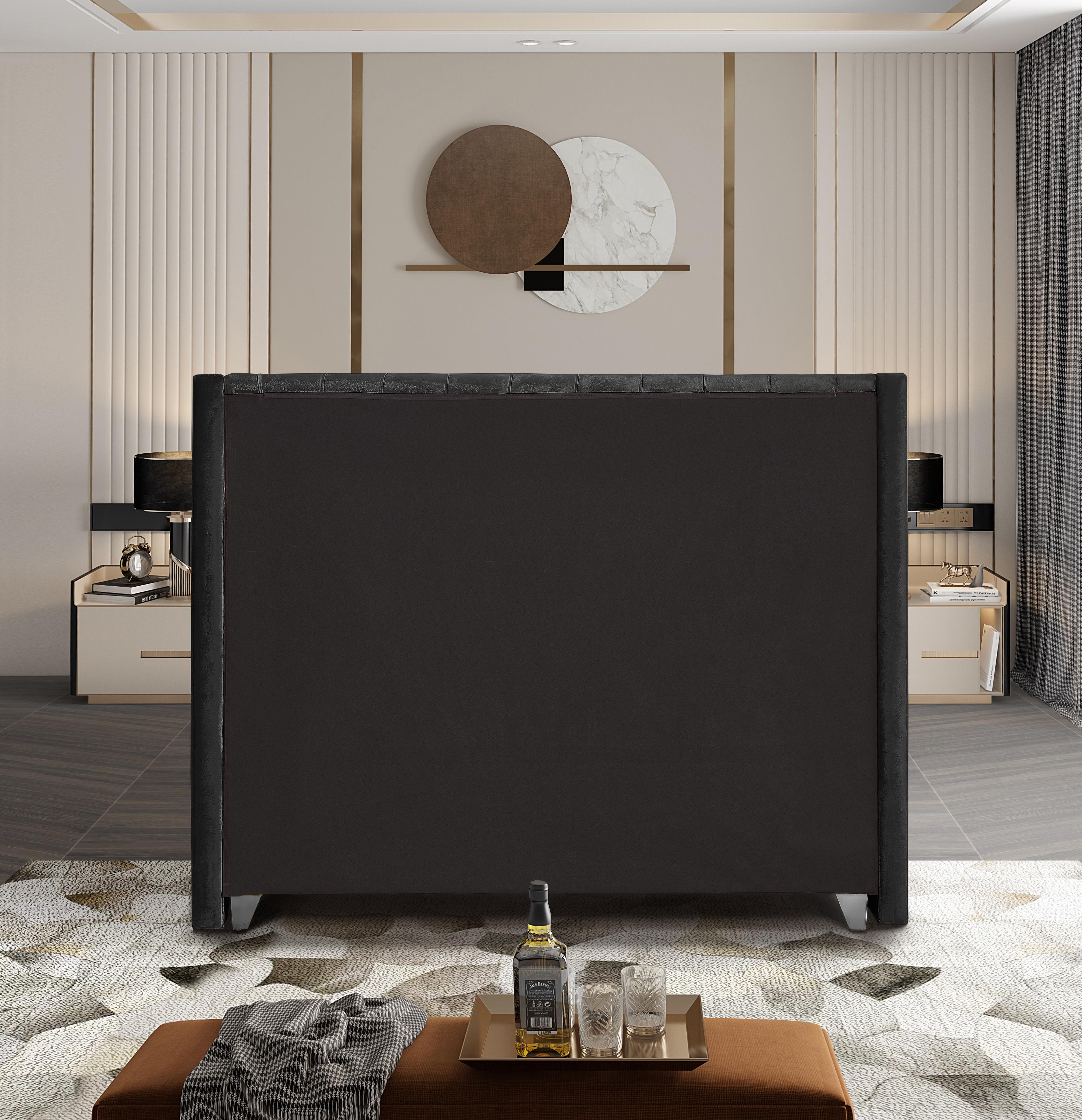 Aiden Black Velvet King Bed - Luxe Home Furnishings (Jersey City, NJ)