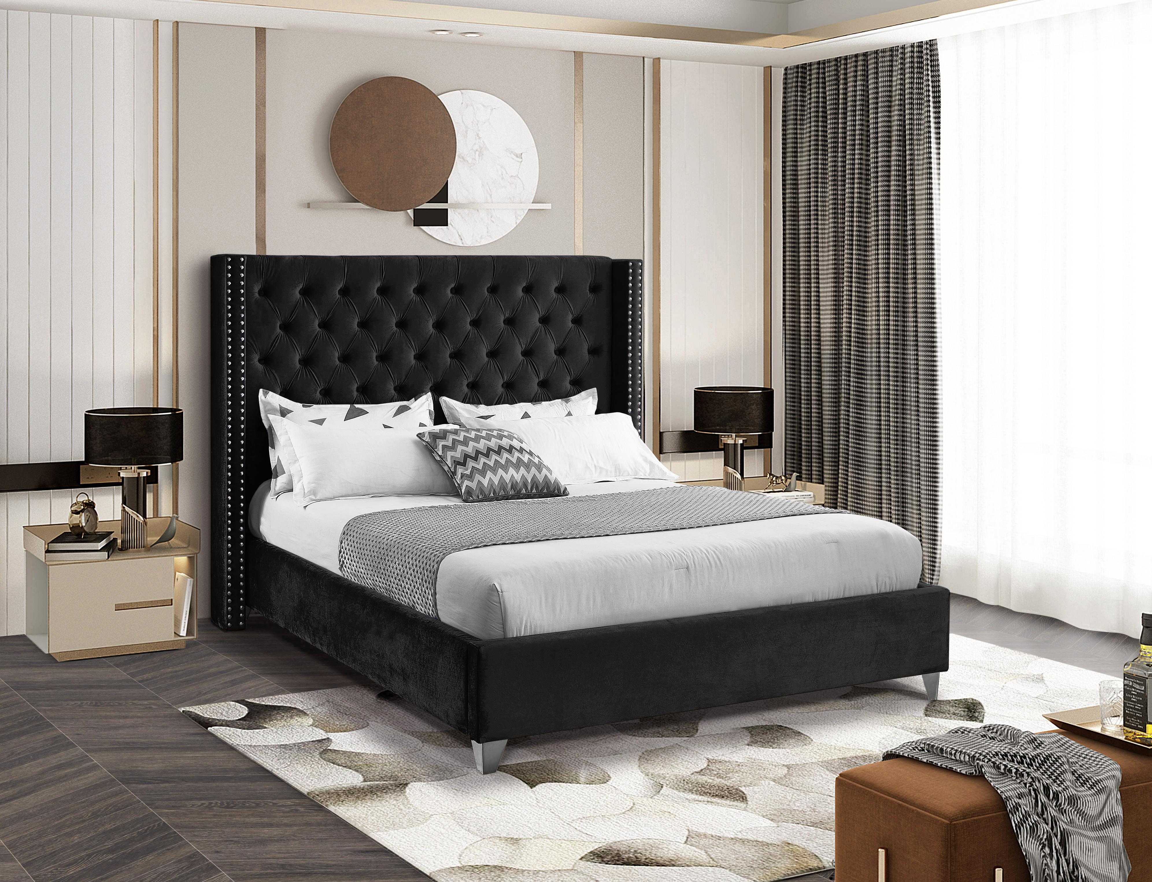 Aiden Black Velvet King Bed - Luxe Home Furnishings (Jersey City, NJ)