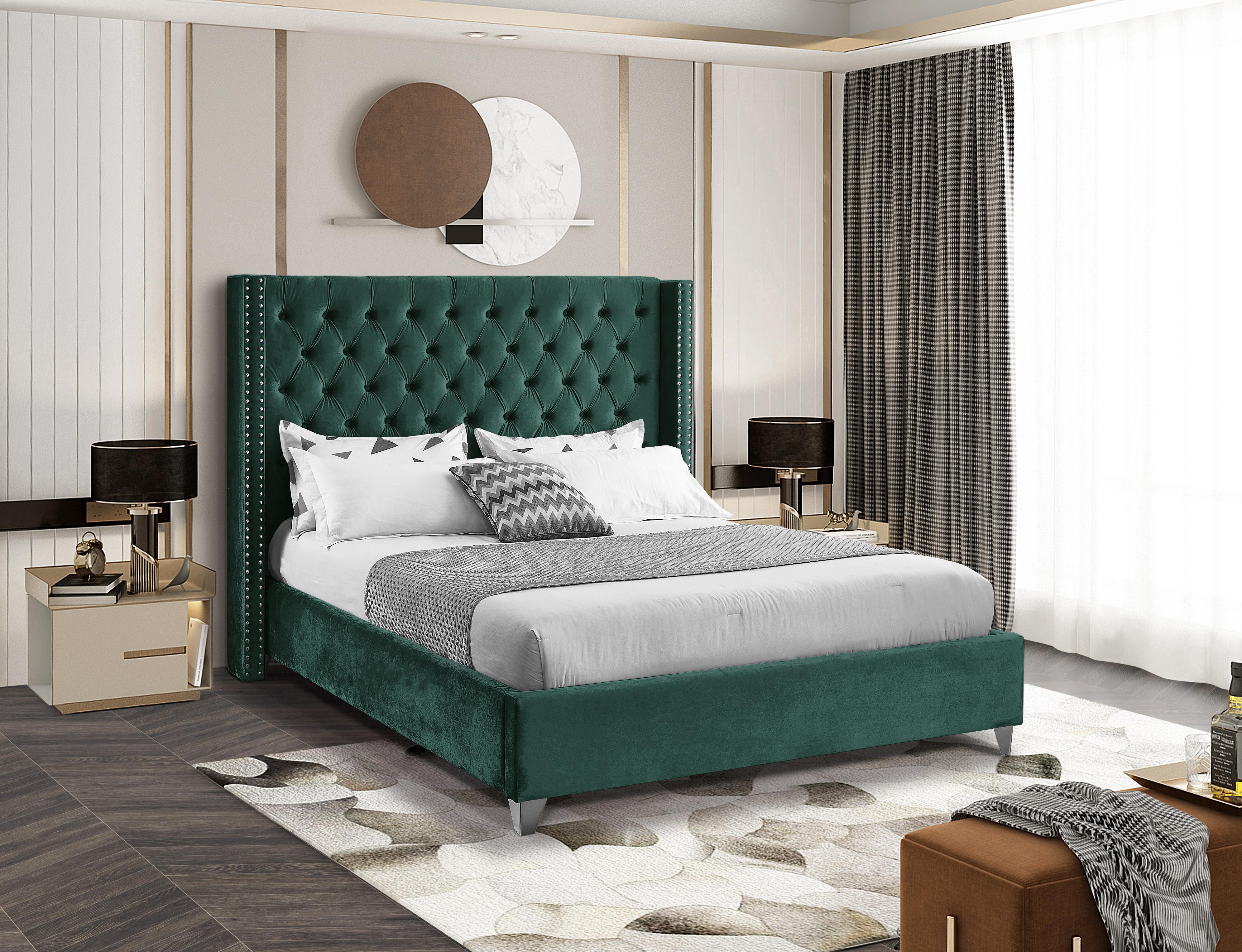 Aiden Green Velvet King Bed - Luxe Home Furnishings (Jersey City, NJ)