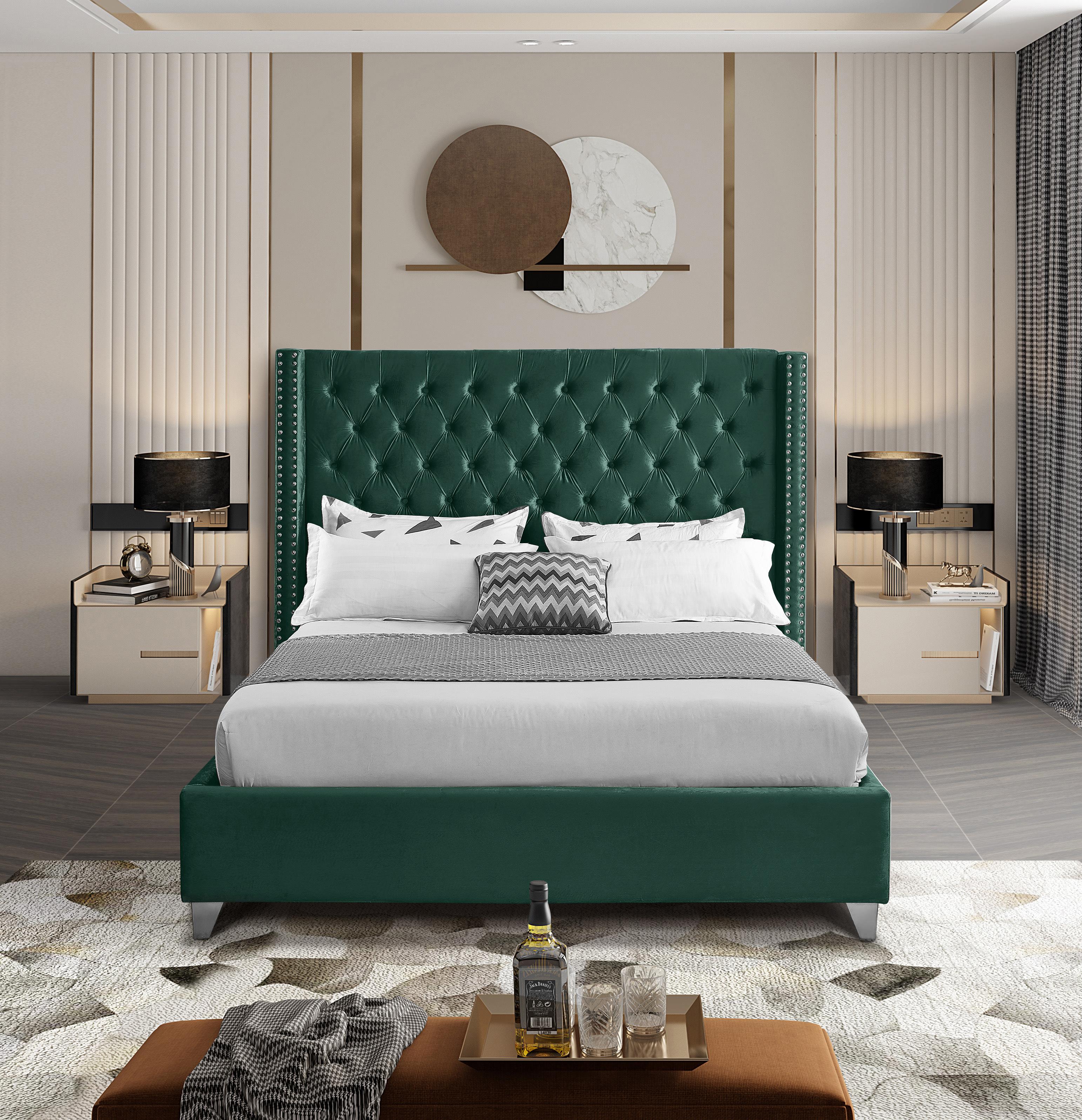 Aiden Green Velvet King Bed - Luxe Home Furnishings (Jersey City, NJ)