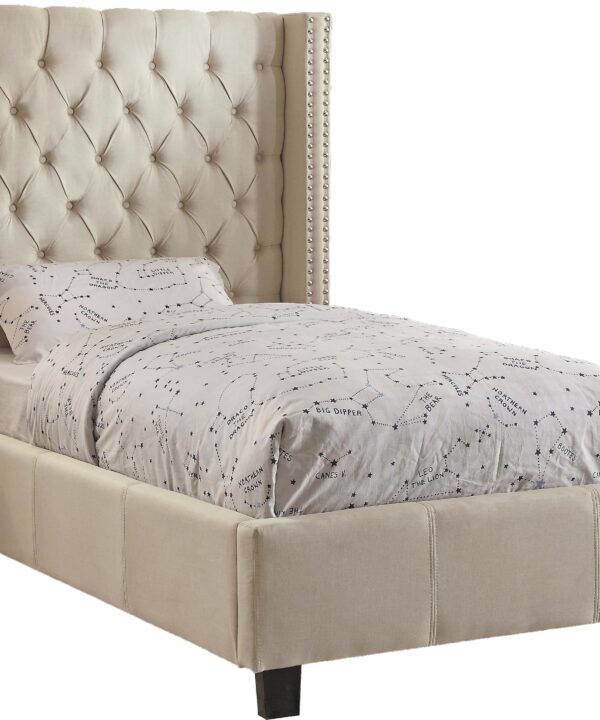 Ashton Beige Linen Twin Bed - Luxe Home Furnishings (Jersey City, NJ)