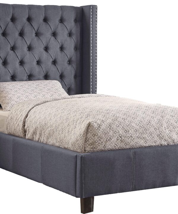 Ashton Grey Linen Twin Bed - Luxe Home Furnishings (Jersey City, NJ)