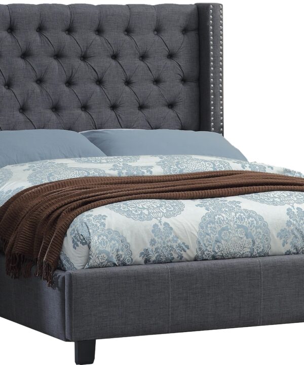 Ashton Grey Linen Queen Bed - Luxe Home Furnishings (Jersey City, NJ)