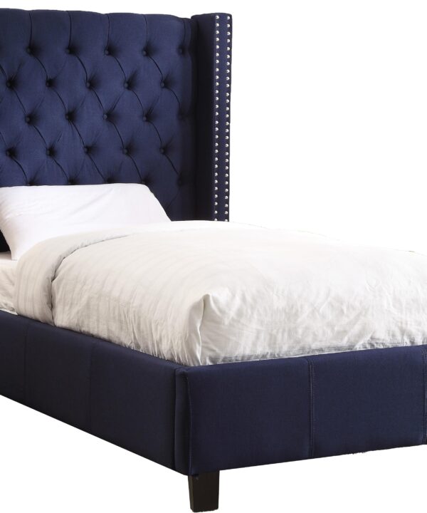 Ashton Navy Linen Twin Bed - Luxe Home Furnishings (Jersey City, NJ)