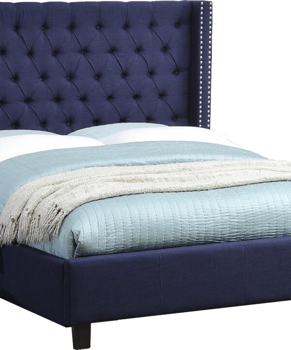 Ashton Navy Linen King Bed - Luxe Home Furnishings (Jersey City, NJ)