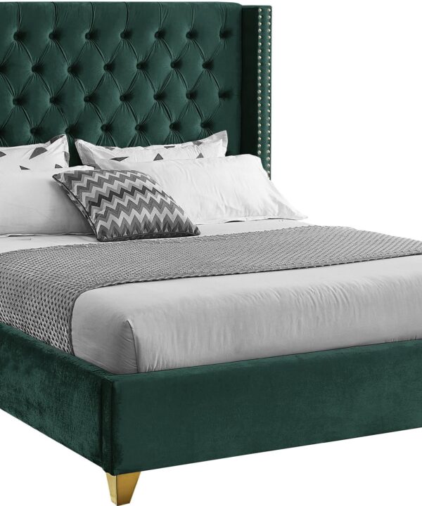 Barolo Green Velvet King Bed - Luxe Home Furnishings (Jersey City, NJ)