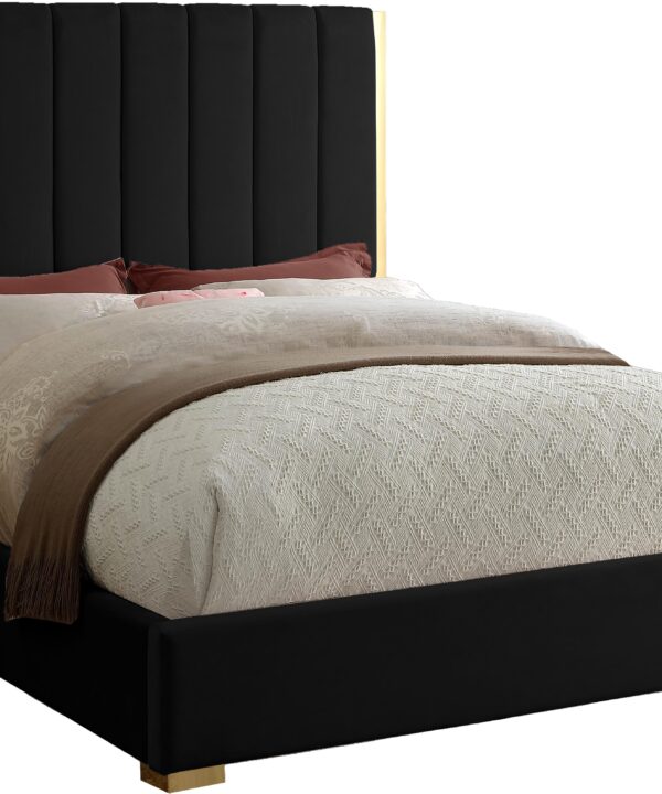 Becca Black Velvet Queen Bed - Luxe Home Furnishings (Jersey City, NJ)