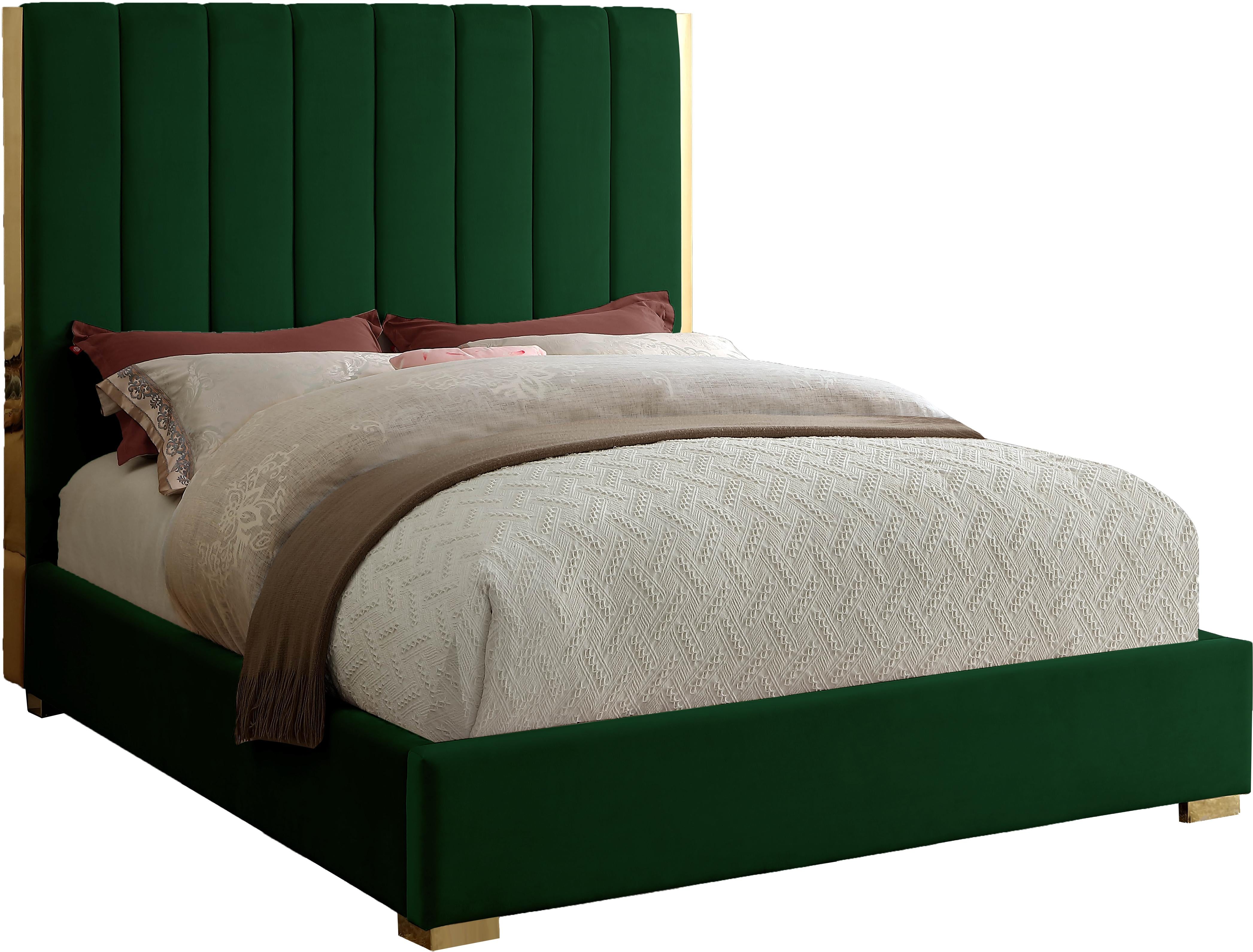Becca Green Velvet King Bed - Luxe Home Furnishings (Jersey City, NJ)