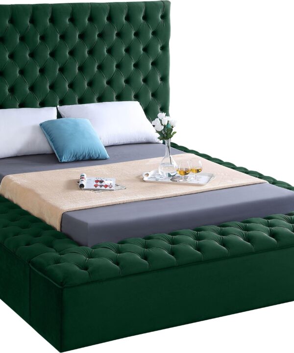 Bliss Green Velvet King Bed (3 Boxes) - Luxe Home Furnishings (Jersey City, NJ)