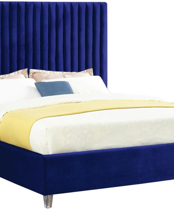 Candace Navy Velvet Full Bed - Luxe Home Furnishings (Jersey City, NJ)