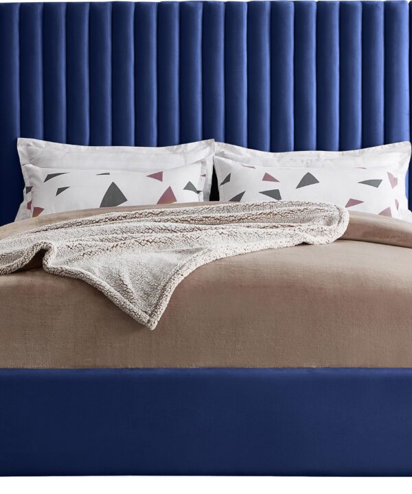 Cleo Navy Velvet King Bed (3 Boxes)