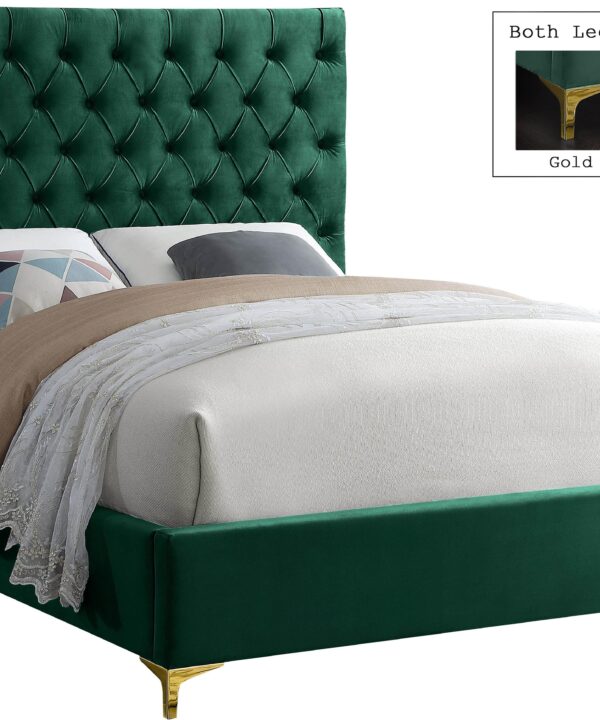 Cruz Green Velvet Full Bed