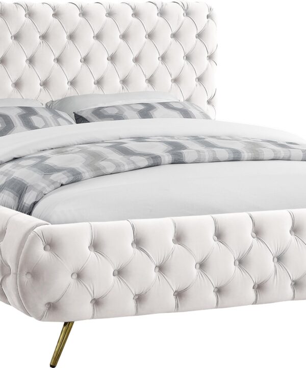 Delano Cream Velvet Queen Bed