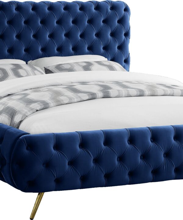 Delano Navy Velvet King Bed