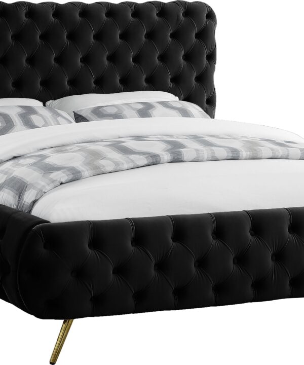 Delano Black Velvet King Bed