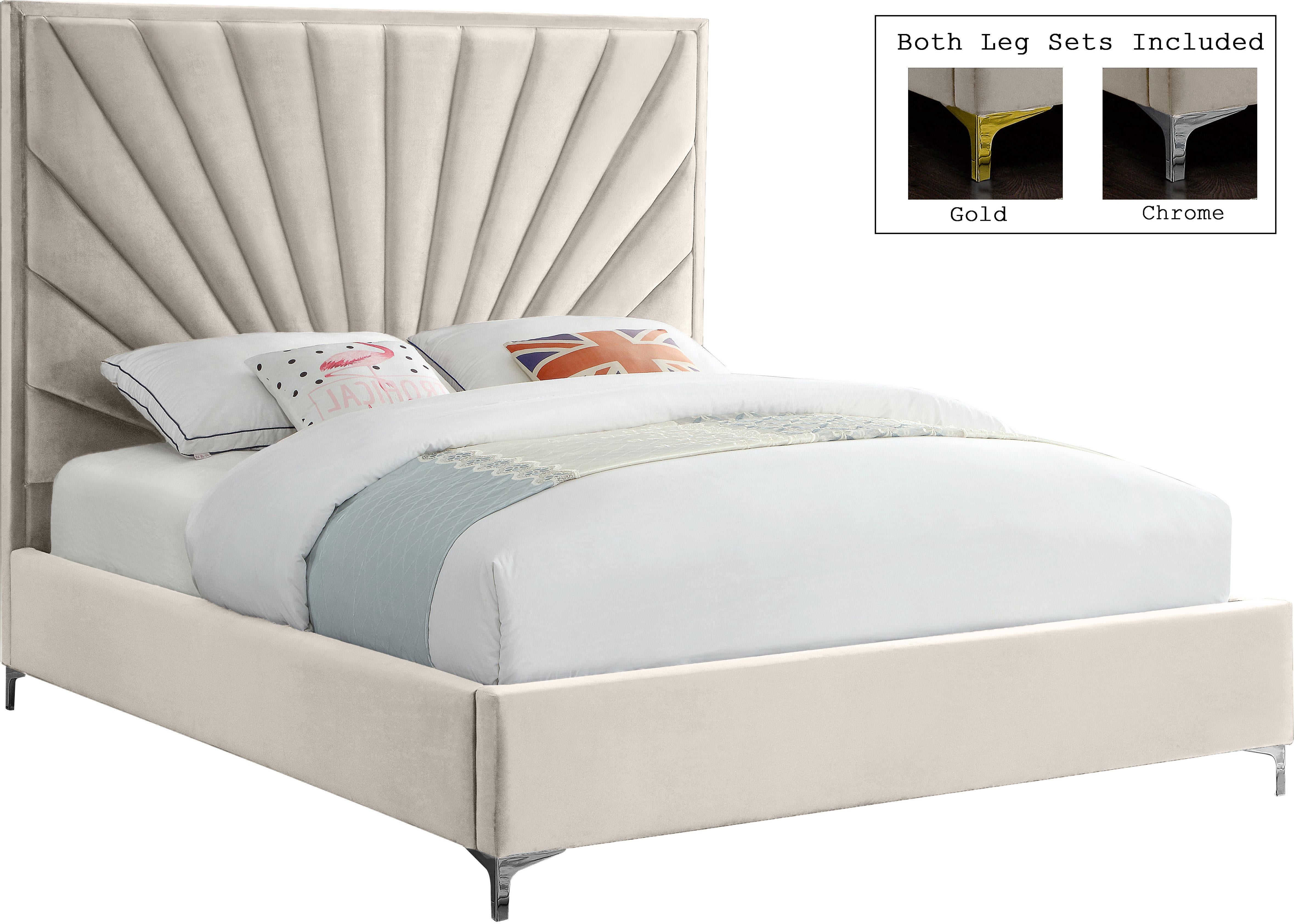 Eclipse Cream Velvet King Bed - Luxe Home Furnishings (Jersey City, NJ)