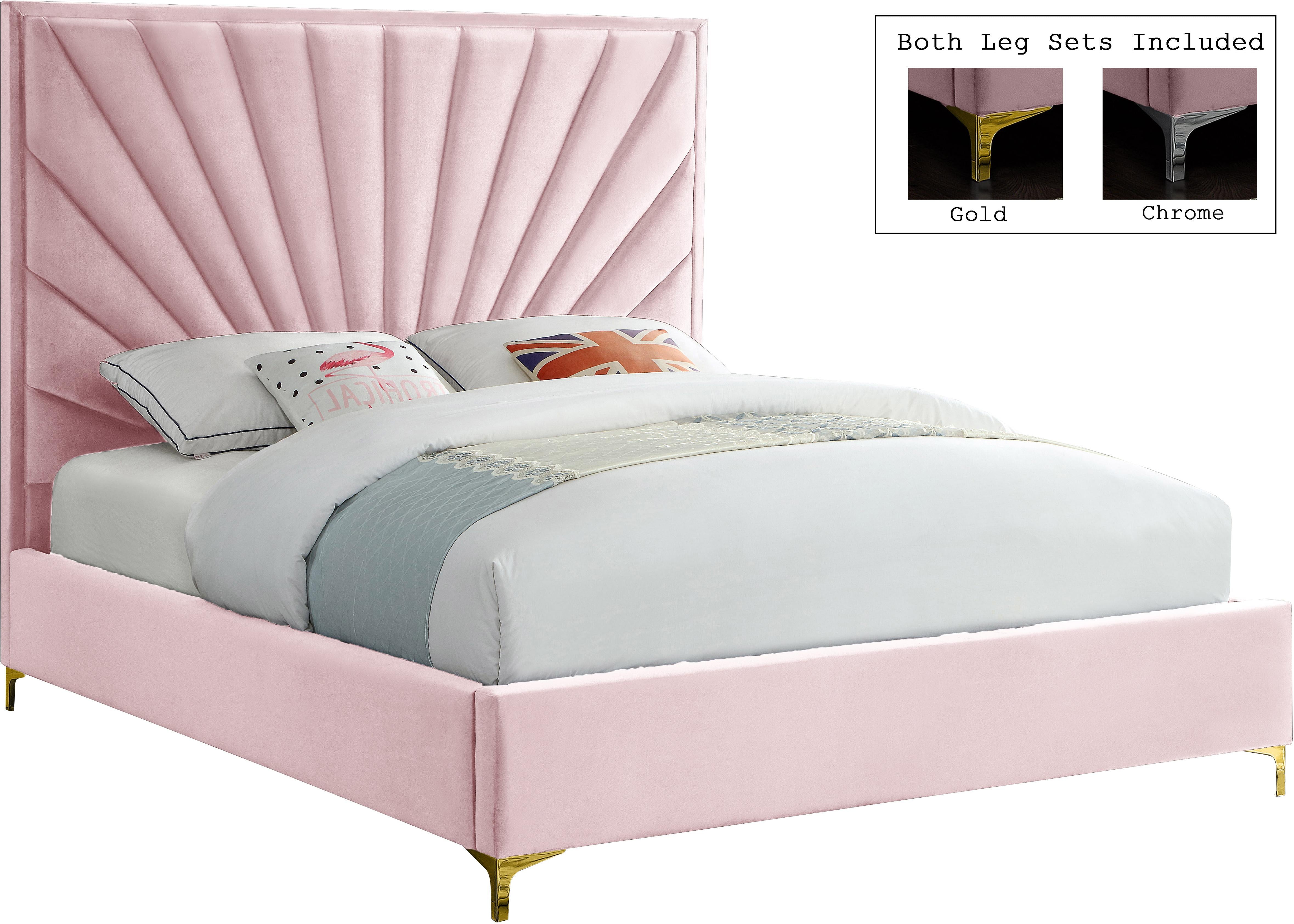 Eclipse Pink Velvet Full Bed - Luxe Home Furnishings (Jersey City, NJ)