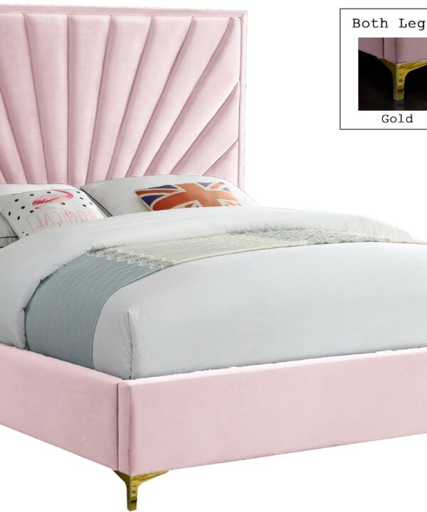 Eclipse Pink Velvet King Bed - Luxe Home Furnishings (Jersey City, NJ)