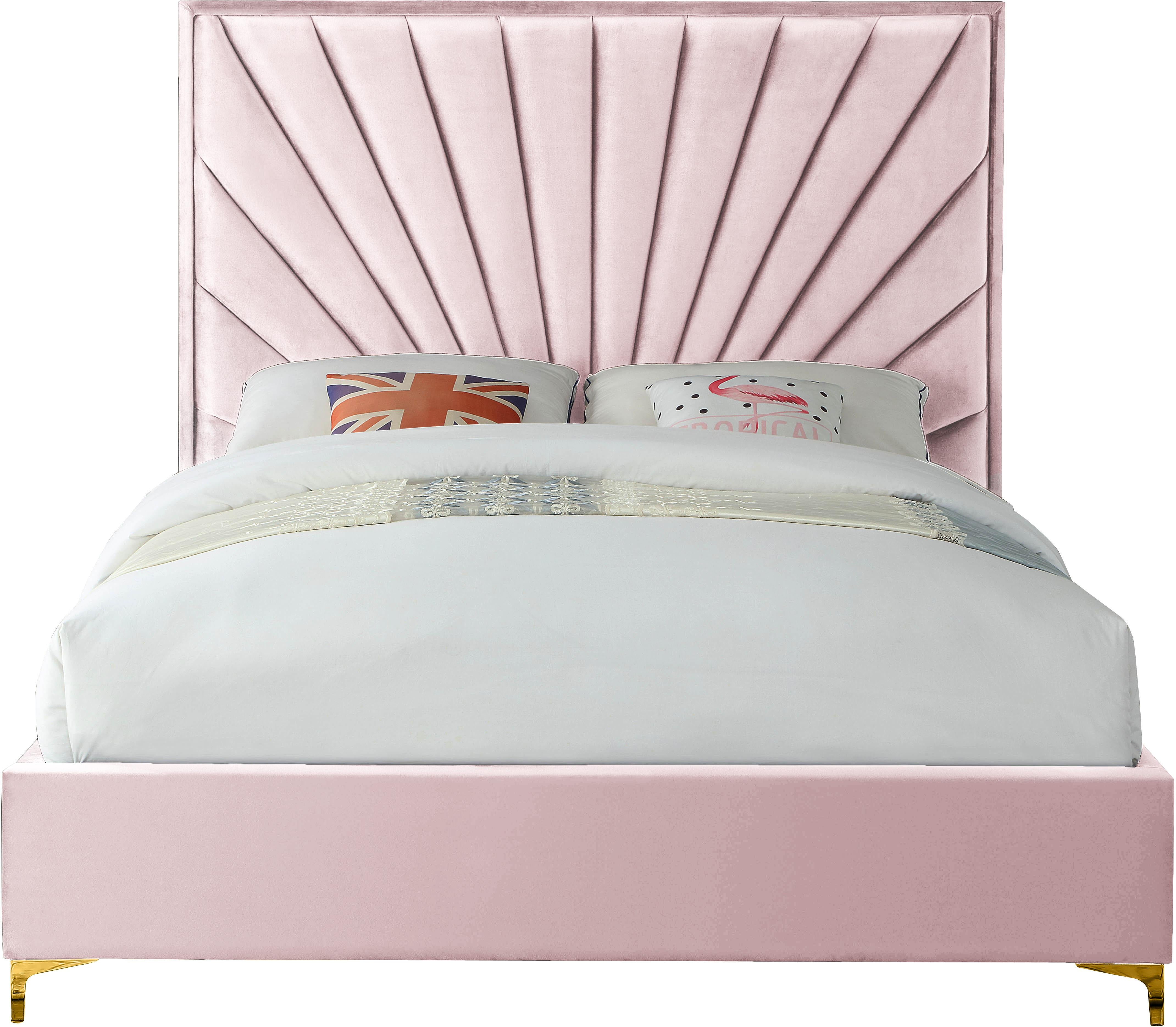 Eclipse Pink Velvet King Bed - Luxe Home Furnishings (Jersey City, NJ)