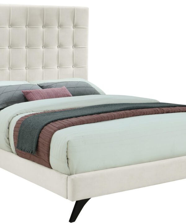 Elly Cream Velvet King Bed - Luxe Home Furnishings (Jersey City, NJ)