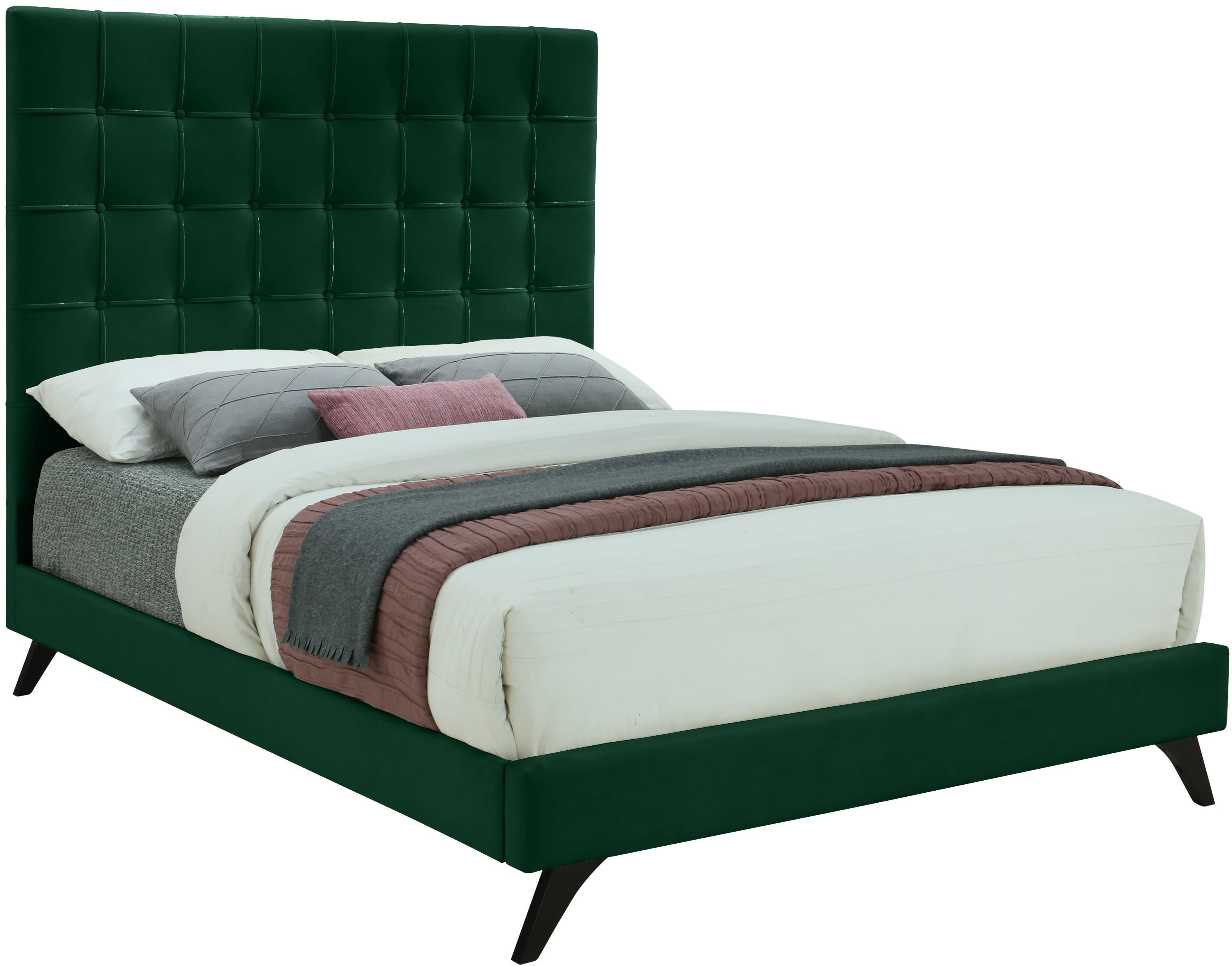 Elly Green Velvet Full Bed - Luxe Home Furnishings (Jersey City, NJ)