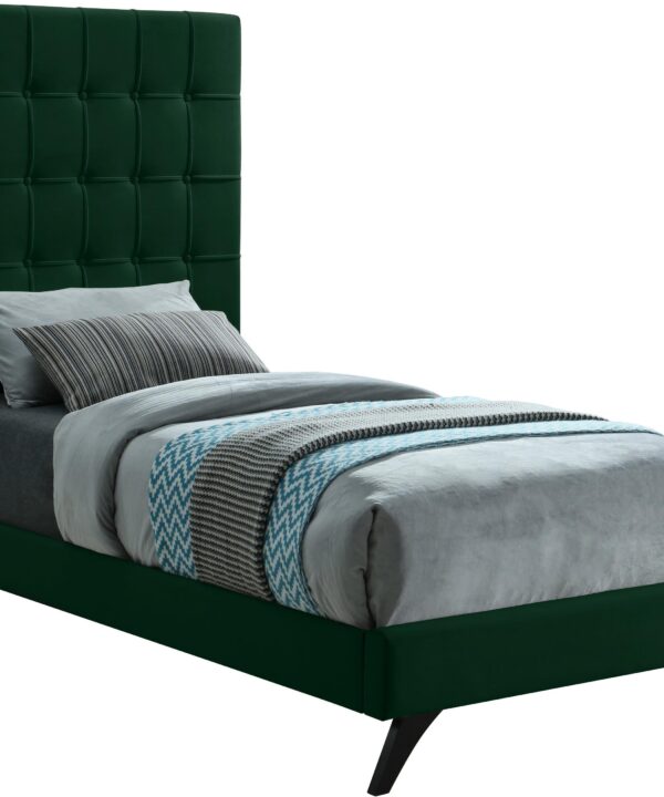 Elly Green Velvet Twin Bed - Luxe Home Furnishings (Jersey City, NJ)