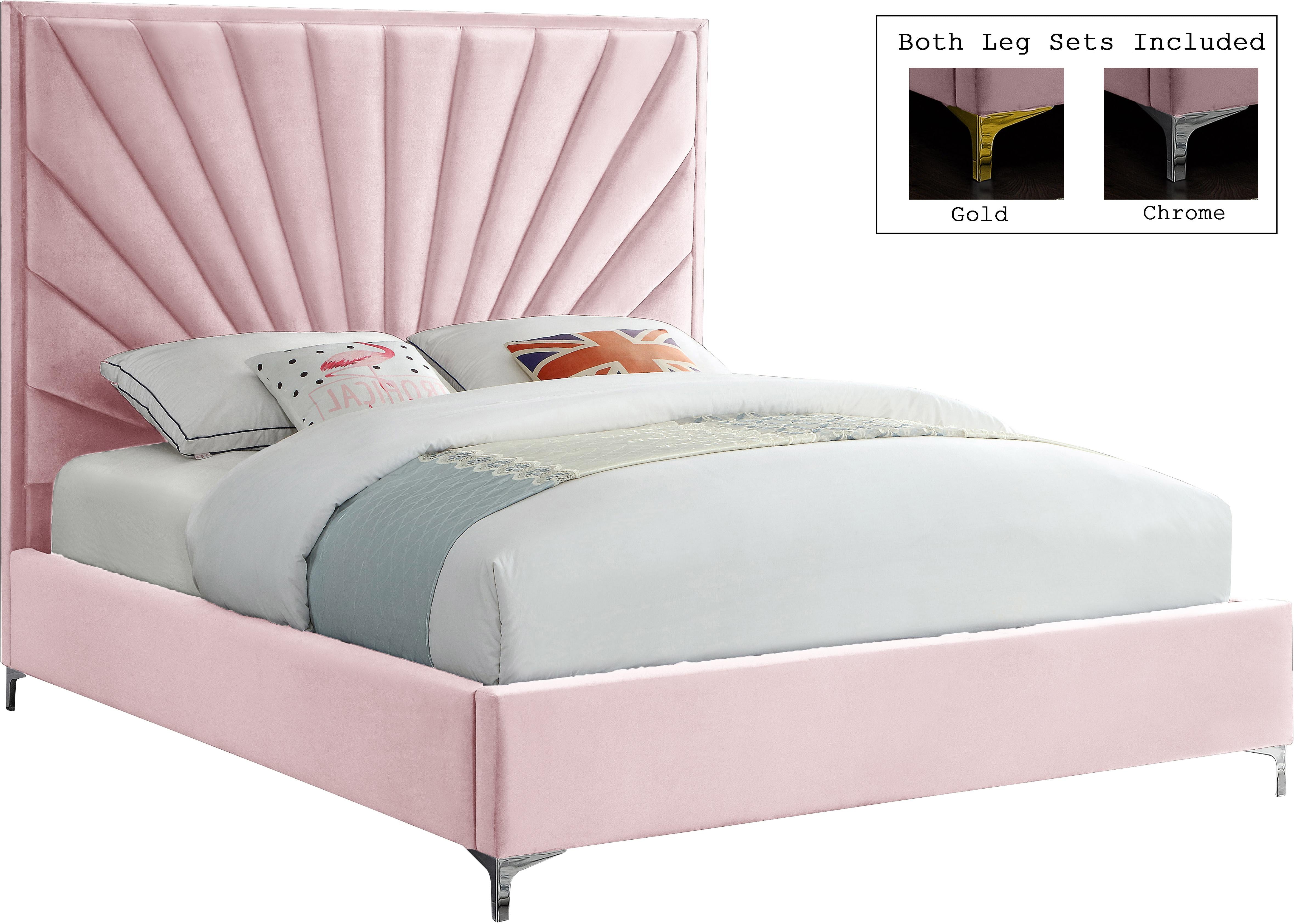 Eclipse Pink Velvet King Bed - Luxe Home Furnishings (Jersey City, NJ)
