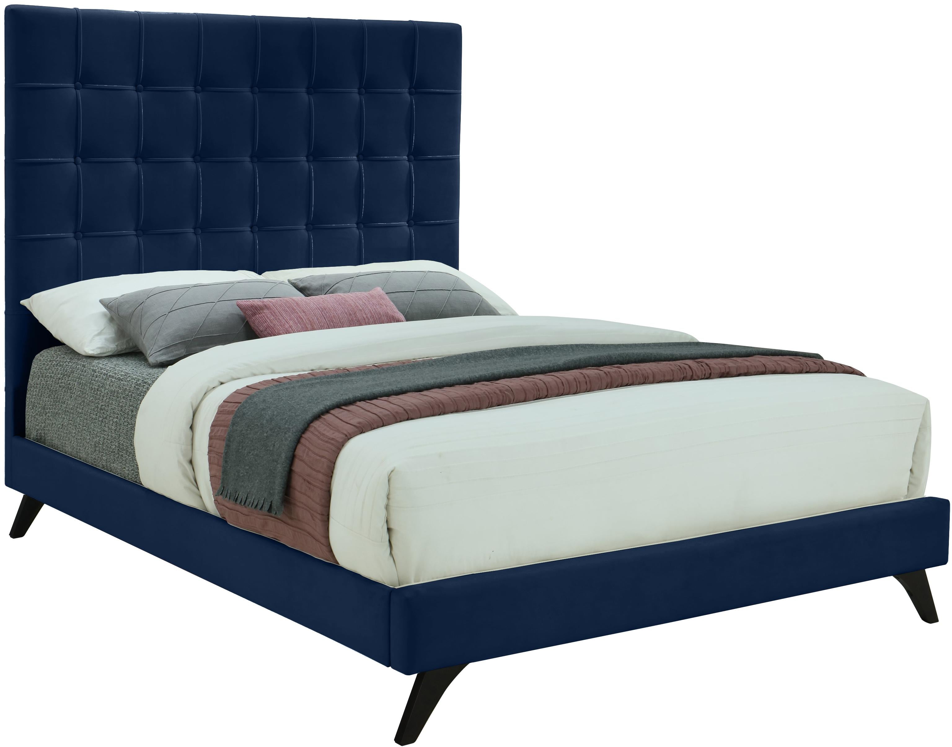 Elly Navy Velvet King Bed - Luxe Home Furnishings (Jersey City, NJ)