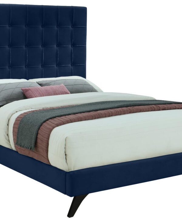 Elly Navy Velvet Queen Bed - Luxe Home Furnishings (Jersey City, NJ)