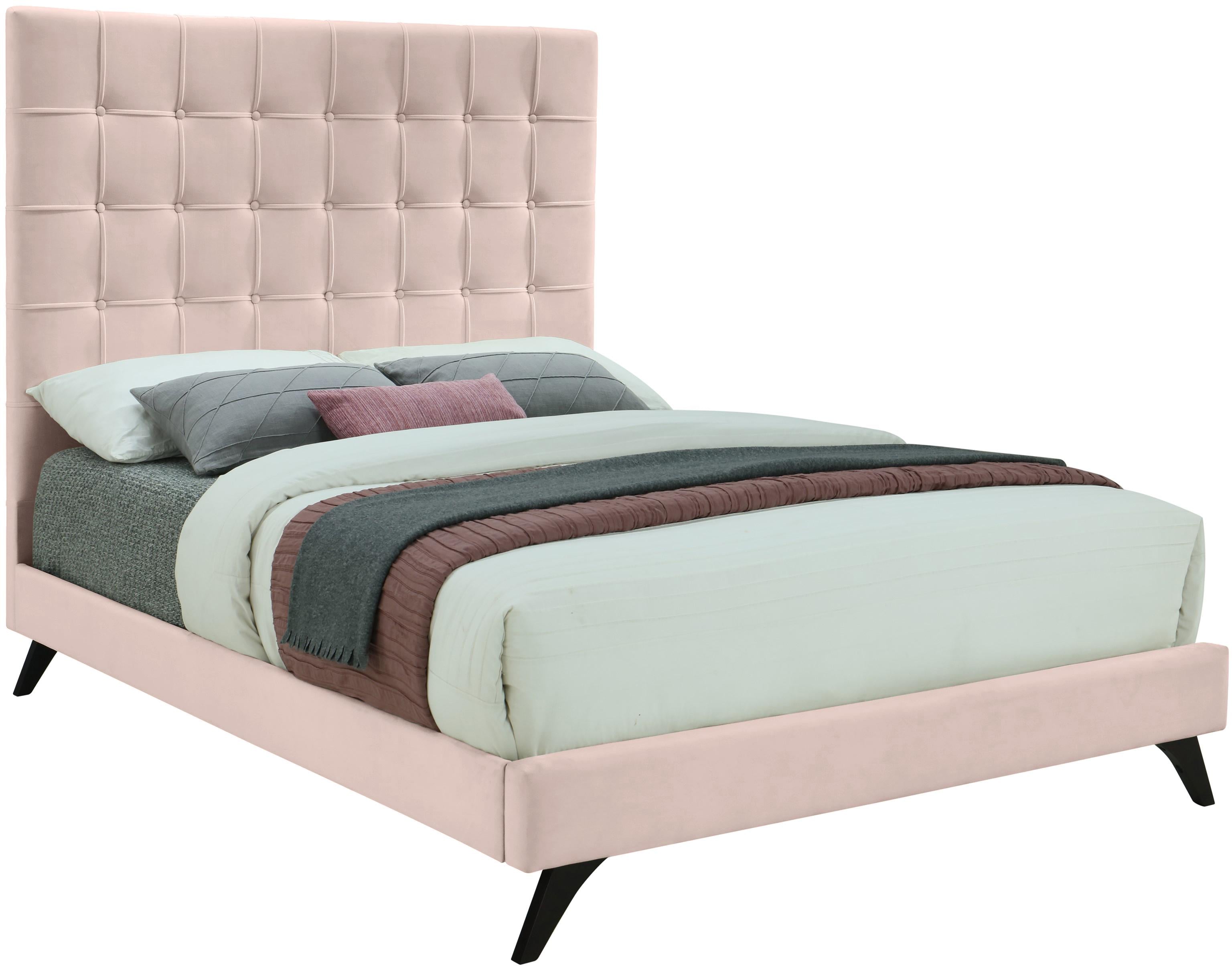 Elly Pink Velvet Full Bed - Luxe Home Furnishings (Jersey City, NJ)