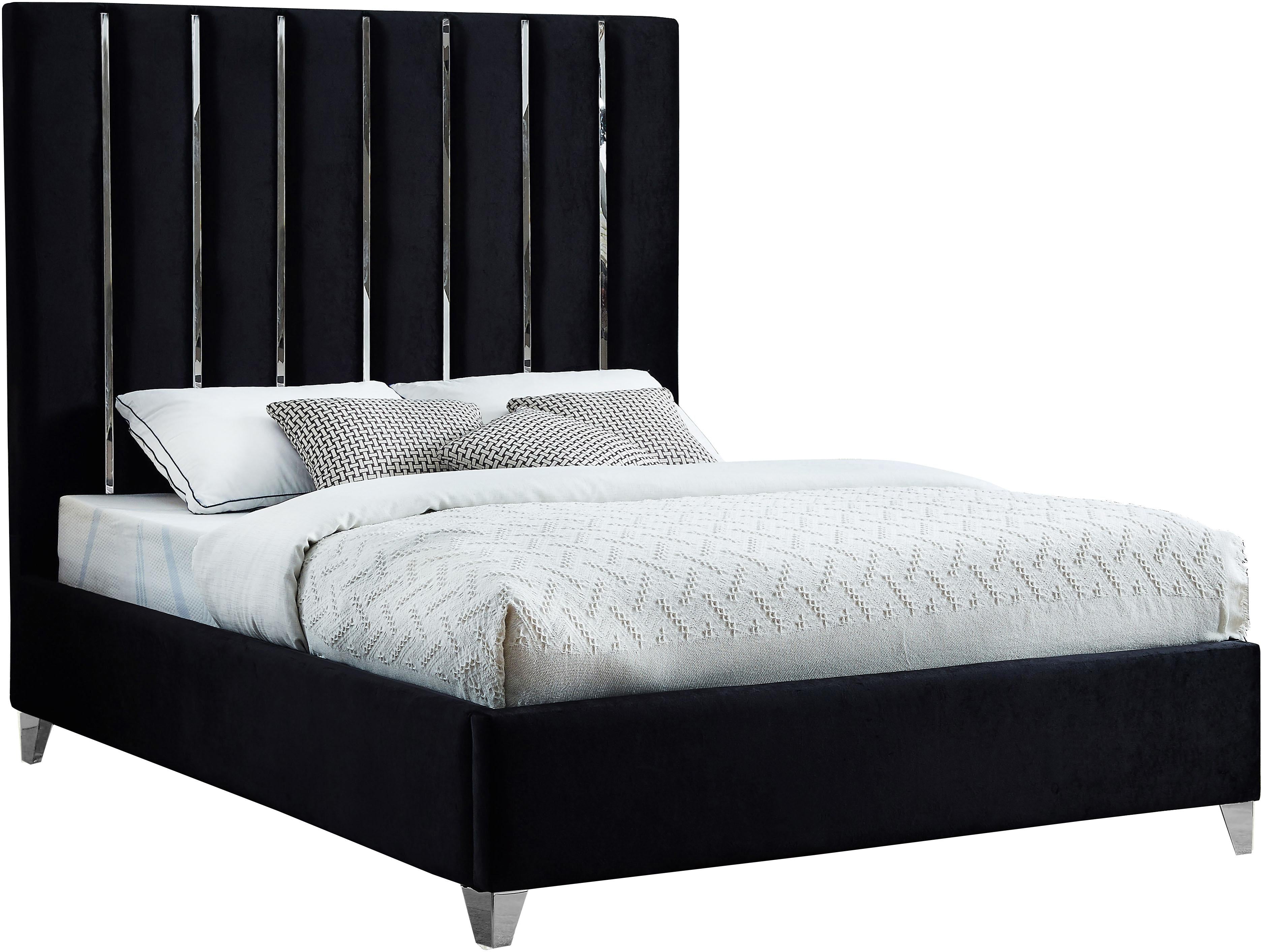 Enzo Black Velvet King Bed - Luxe Home Furnishings (Jersey City, NJ)