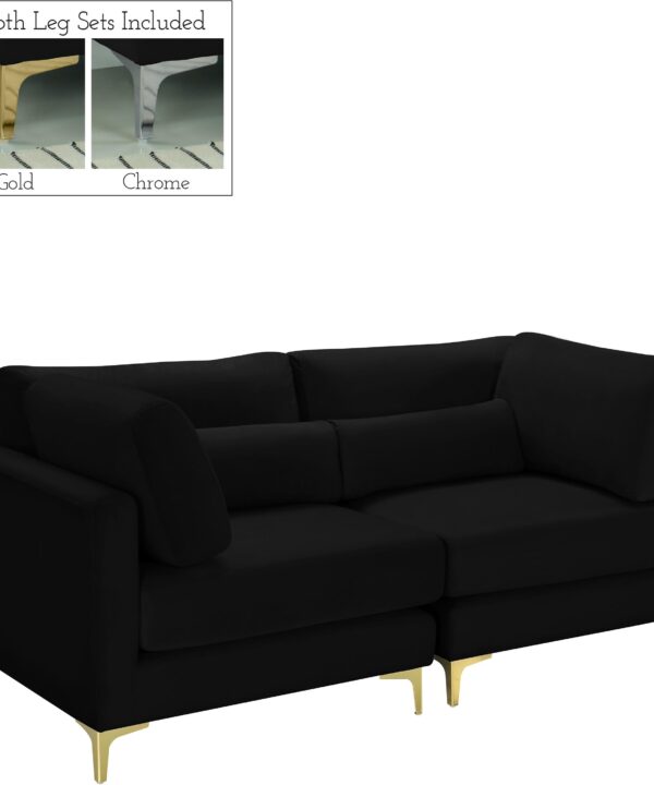 Julia Black Velvet Modular Sofa - Luxe Home Furnishings (Jersey City, NJ)