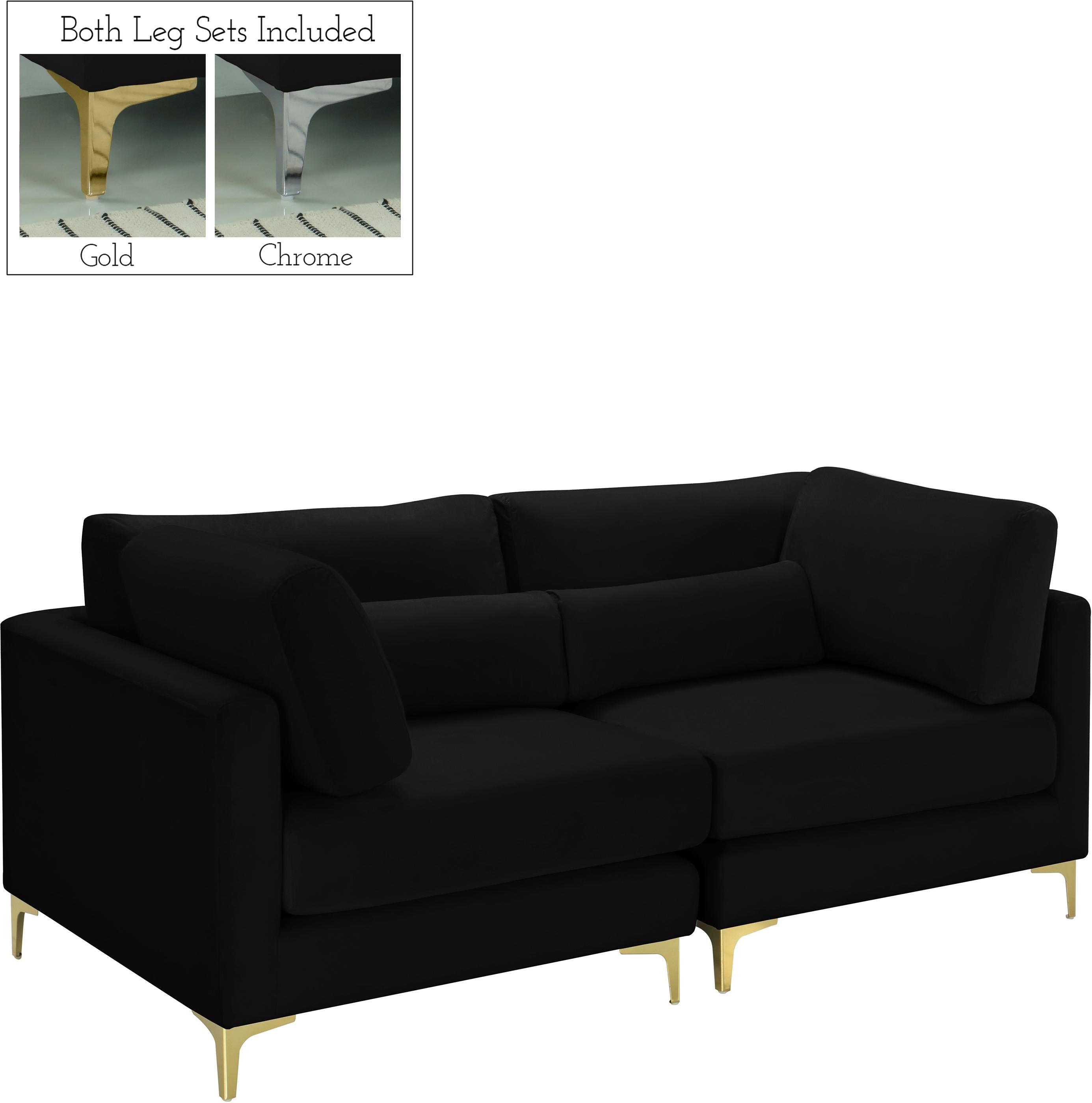 Julia Black Velvet Modular Sofa - Luxe Home Furnishings (Jersey City, NJ)