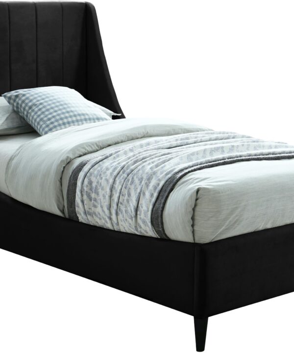Eva Black Velvet Twin Bed - Luxe Home Furnishings (Jersey City, NJ)