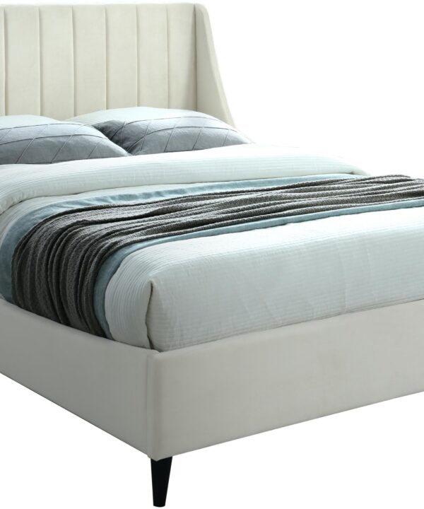Eva Cream Velvet King Bed - Luxe Home Furnishings (Jersey City, NJ)