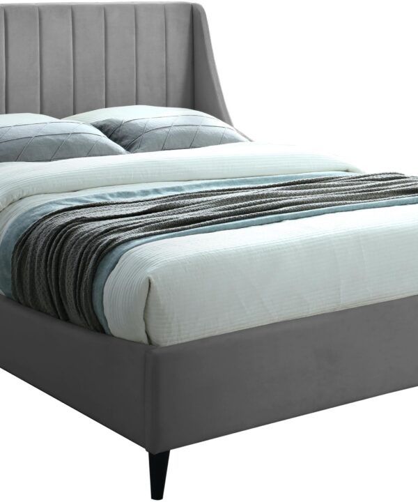 Eva Grey Velvet King Bed - Luxe Home Furnishings (Jersey City, NJ)
