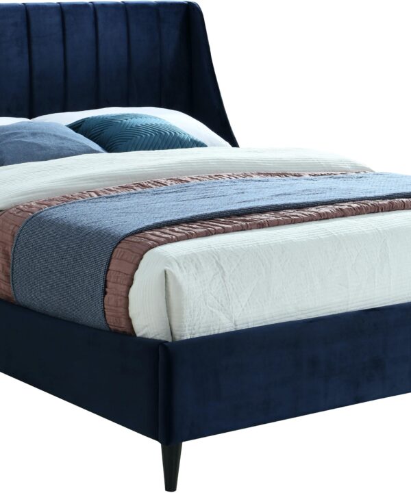 Eva Navy Velvet King Bed - Luxe Home Furnishings (Jersey City, NJ)